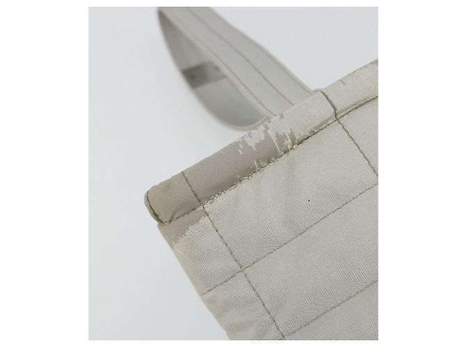 CHANEL Choco Bar Hand Pouch Nylon Silver CC - vista 14