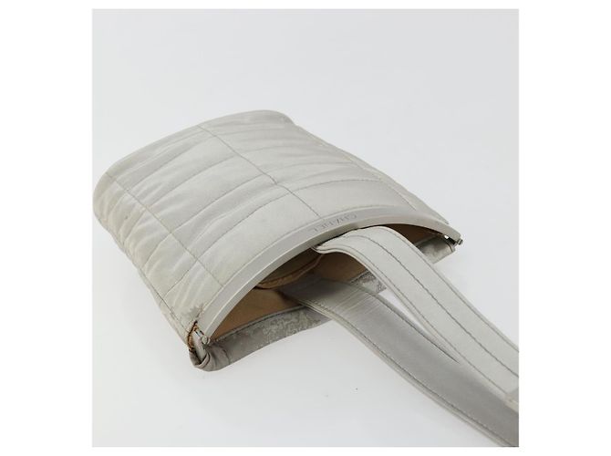 CHANEL Choco Bar Hand Pouch Nylon Silver CC - vista 6