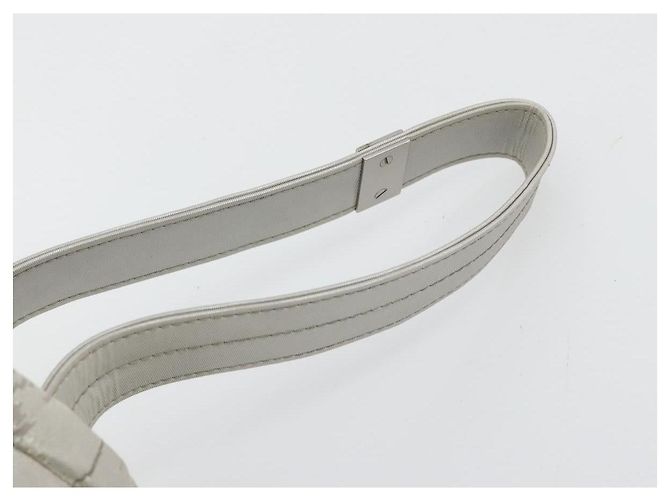 CHANEL Choco Bar Hand Pouch Nylon Silver CC - vista 8