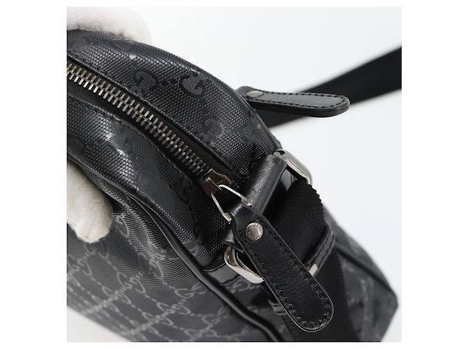 GUCCI GG implementation Shoulder Bag PVC Black Silver 201448 - vista 14