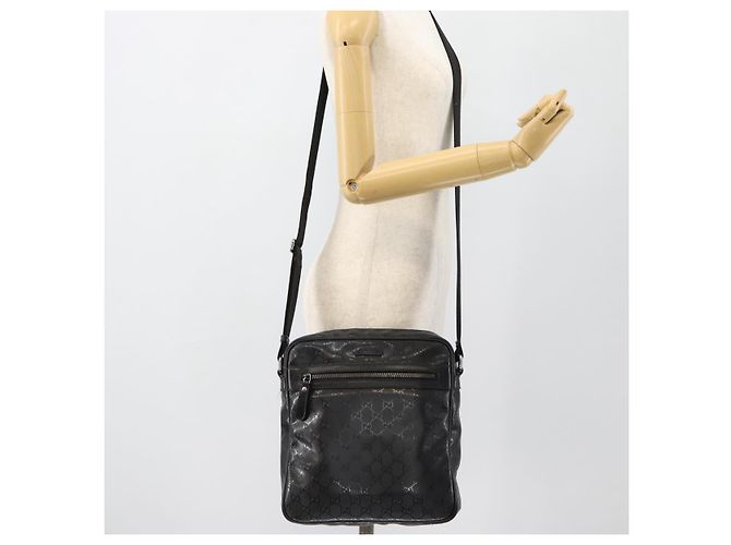 GUCCI GG implementation Shoulder Bag PVC Black Silver 201448 - vista 24