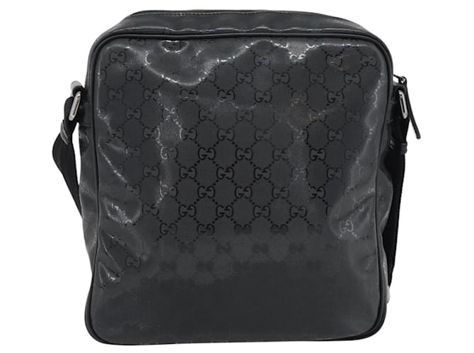 GUCCI GG implementation Shoulder Bag PVC Black Silver 201448 - vista 3