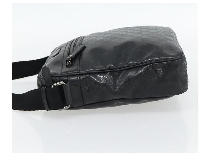 GUCCI GG implementation Shoulder Bag PVC Black Silver 201448 - vista 4