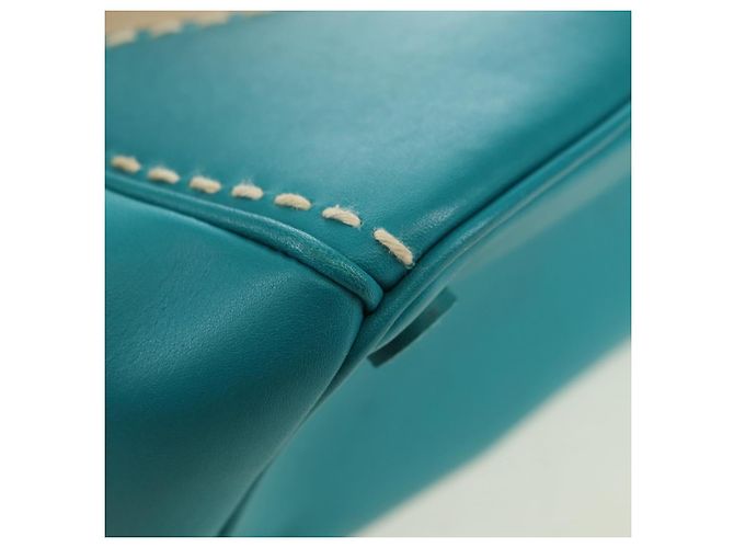 PRADA Galleria Hand Bag Leather 2way Blue Silver - vista 17