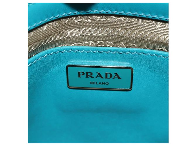 PRADA Galleria Hand Bag Leather 2way Blue Silver - vista 20
