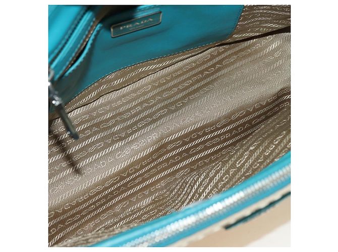 PRADA Galleria Hand Bag Leather 2way Blue Silver - vista 21