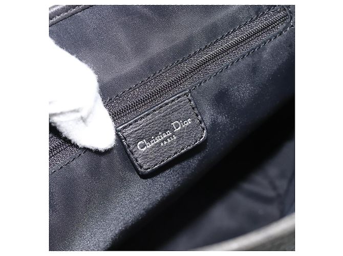 Christian Dior Trotter Canvas Shoulder Bag Black Silver - vista 14