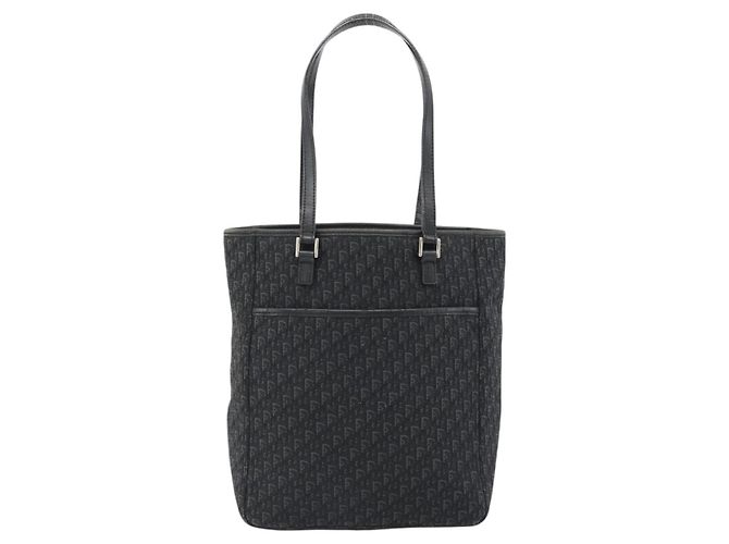 Christian Dior Trotter Canvas Shoulder Bag Black Silver - vista 2