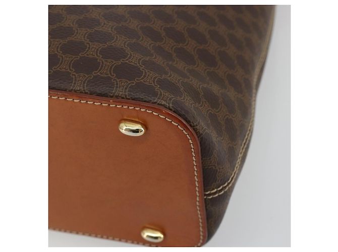 Céline CELINE Macadam Canvas Shoulder Bag PVC Leather Brown Gold - vista 10