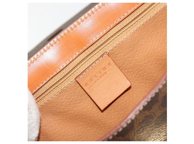 Céline CELINE Macadam Canvas Shoulder Bag PVC Leather Brown Gold - vista 16