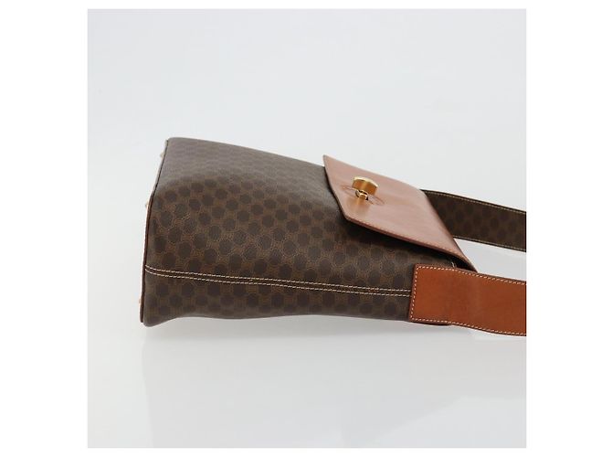 Céline CELINE Macadam Canvas Shoulder Bag PVC Leather Brown Gold - vista 4