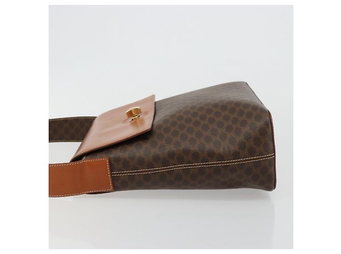 Céline CELINE Macadam Canvas Shoulder Bag PVC Leather Brown Gold - vista 5