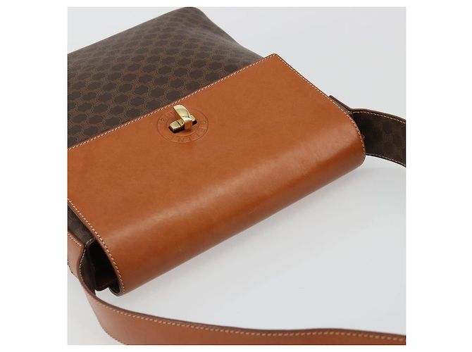 Céline CELINE Macadam Canvas Shoulder Bag PVC Leather Brown Gold - vista 6