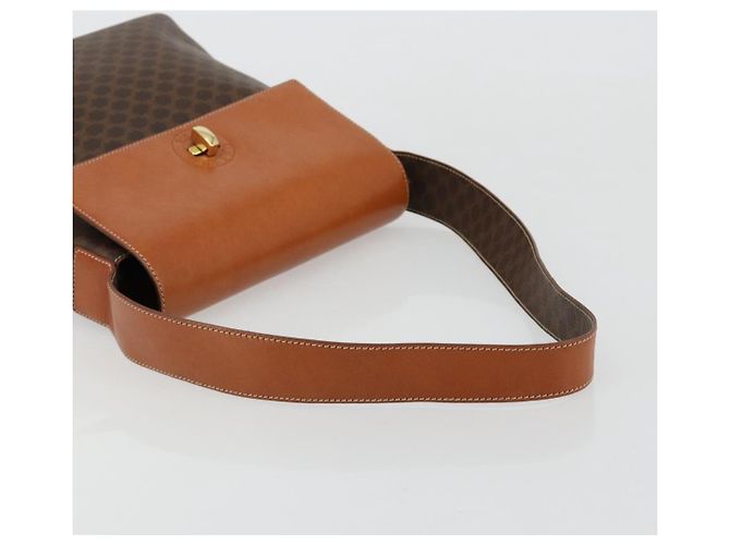 Céline CELINE Macadam Canvas Shoulder Bag PVC Leather Brown Gold - vista 7