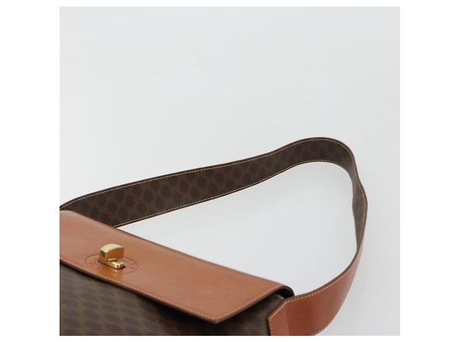 Céline CELINE Macadam Canvas Shoulder Bag PVC Leather Brown Gold - vista 8