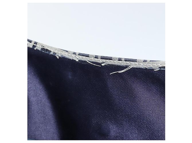 FENDI Zucchino Canvas Shoulder Bag Navy Silver - vista 25