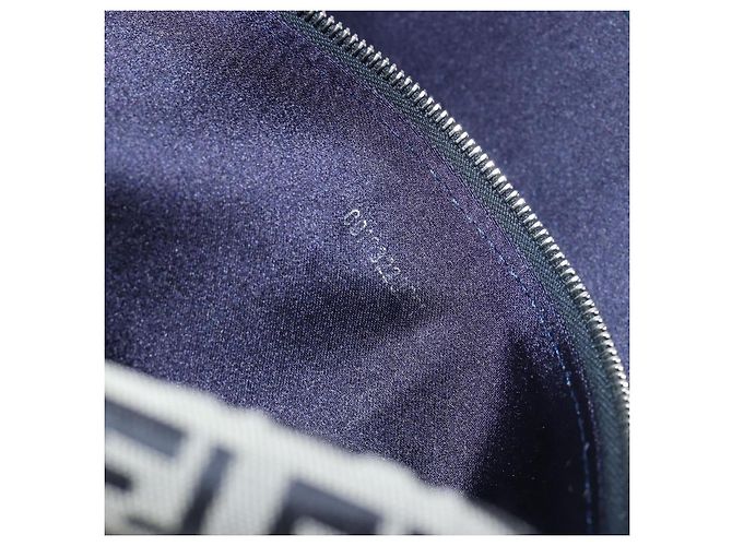 FENDI Zucchino Canvas Shoulder Bag Navy Silver - vista 26