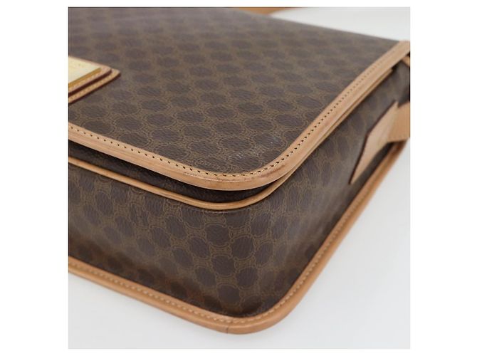 Céline CELINE Macadam Canvas Shoulder Bag PVC Leather Brown Gold - vista 10