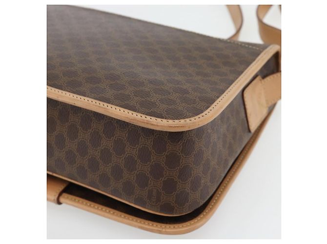 Céline CELINE Macadam Canvas Shoulder Bag PVC Leather Brown Gold - vista 12