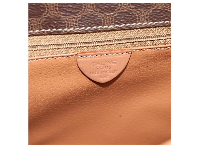 Céline CELINE Macadam Canvas Shoulder Bag PVC Leather Brown Gold - vista 15