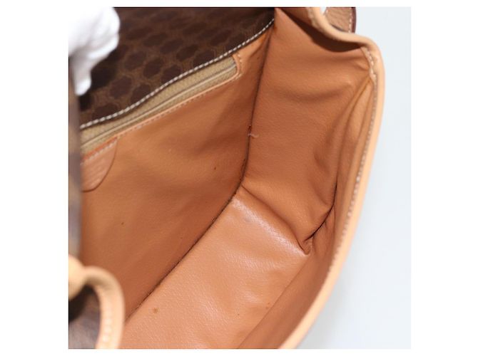 Céline CELINE Macadam Canvas Shoulder Bag PVC Leather Brown Gold - vista 17