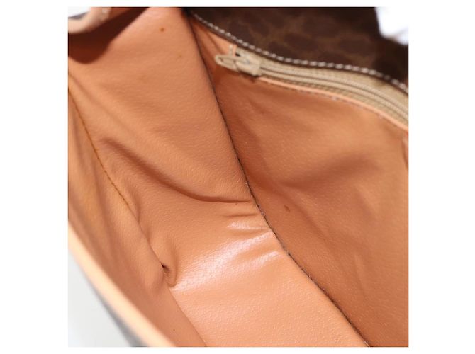 Céline CELINE Macadam Canvas Shoulder Bag PVC Leather Brown Gold - vista 18