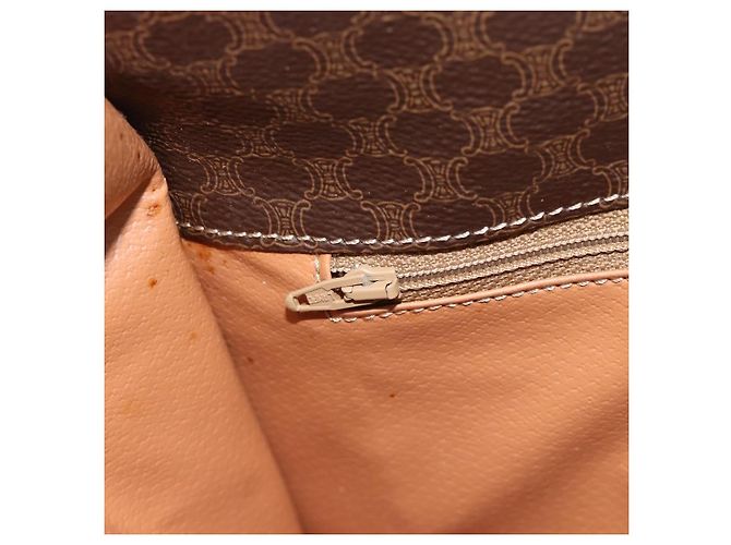 Céline CELINE Macadam Canvas Shoulder Bag PVC Leather Brown Gold - vista 19