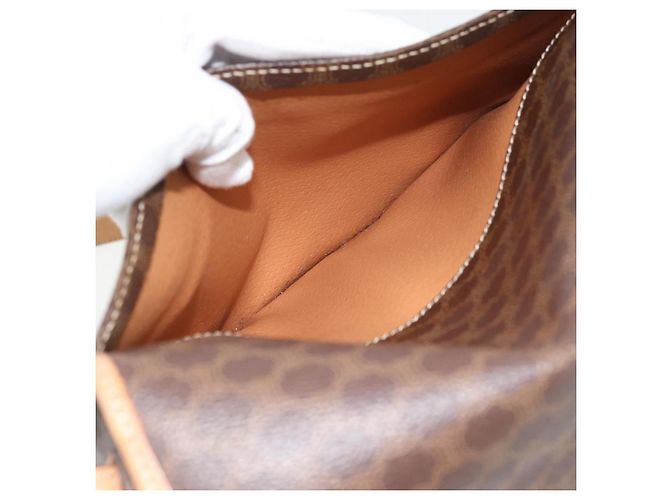 Céline CELINE Macadam Canvas Shoulder Bag PVC Leather Brown Gold - vista 21