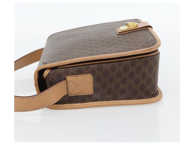 Céline CELINE Macadam Canvas Shoulder Bag PVC Leather Brown Gold - vista 4