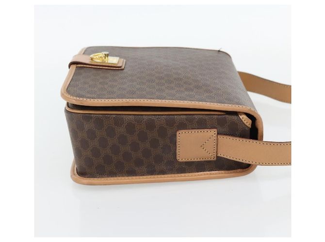 Céline CELINE Macadam Canvas Shoulder Bag PVC Leather Brown Gold - vista 5