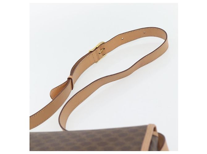 Céline CELINE Macadam Canvas Shoulder Bag PVC Leather Brown Gold - vista 8