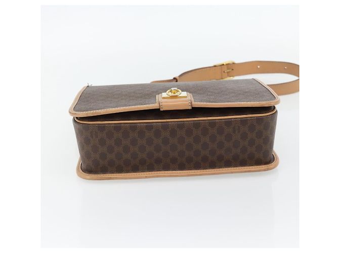 Céline CELINE Macadam Canvas Shoulder Bag PVC Leather Brown Gold - vista 9