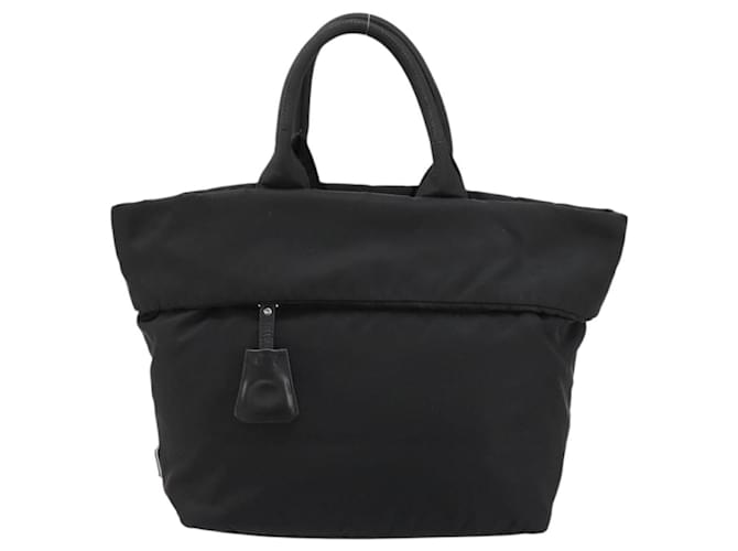 PRADA Reversible Hand Bag Nylon Black Silver - vista 2
