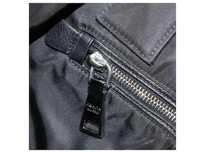 PRADA Reversible Hand Bag Nylon Black Silver - vista 20