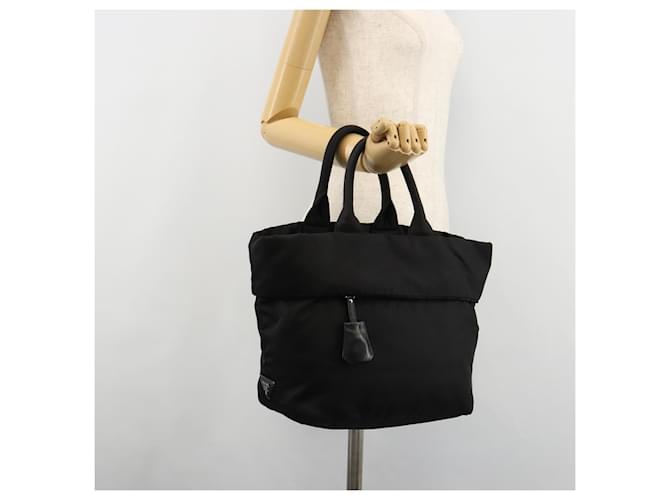 PRADA Reversible Hand Bag Nylon Black Silver - vista 25