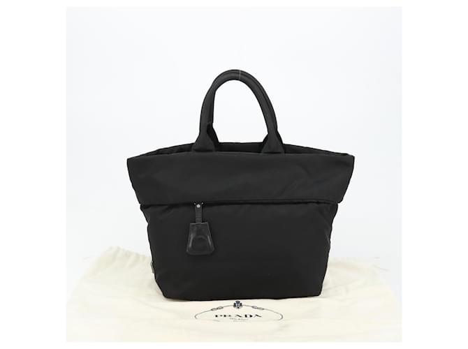 PRADA Reversible Hand Bag Nylon Black Silver - vista 26