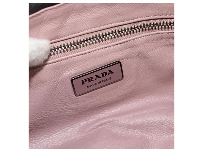 PRADA Shoulder Bag Leather Dark Brown Silver - vista 16