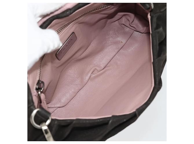 PRADA Shoulder Bag Leather Dark Brown Silver - vista 17