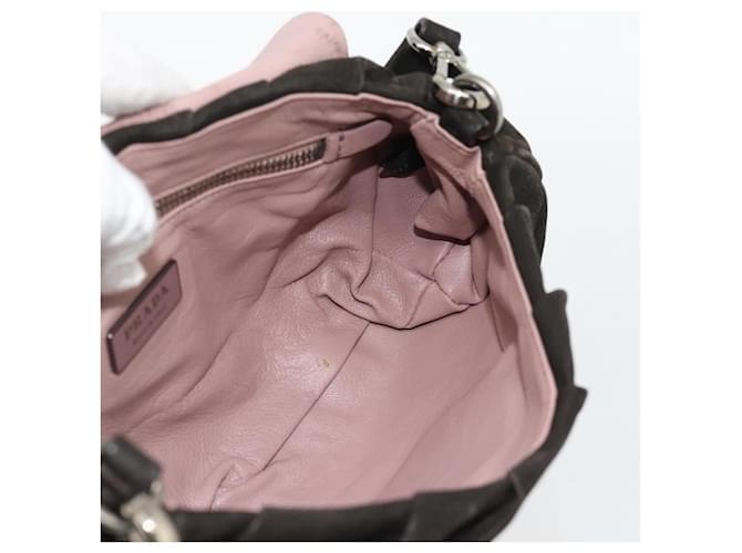 PRADA Shoulder Bag Leather Dark Brown Silver - vista 18