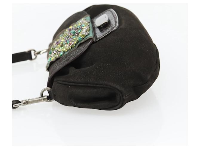 PRADA Shoulder Bag Leather Dark Brown Silver - vista 4