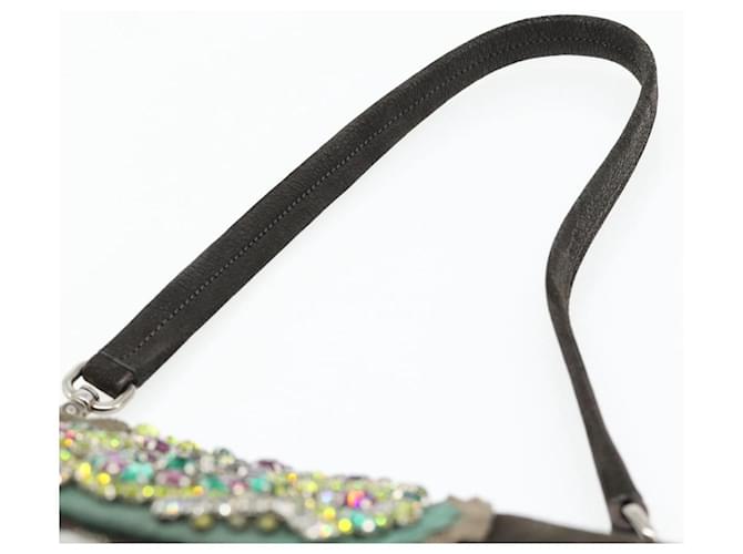 PRADA Shoulder Bag Leather Dark Brown Silver - vista 8