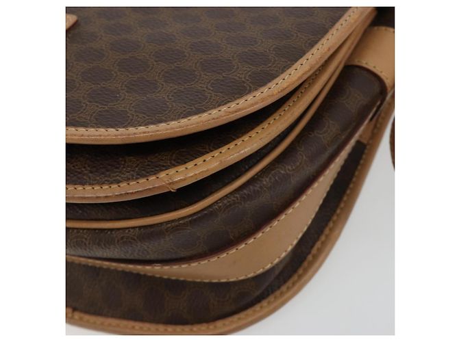 Céline CELINE Macadam Canvas Shoulder Bag PVC Leather Brown Gold - vista 10