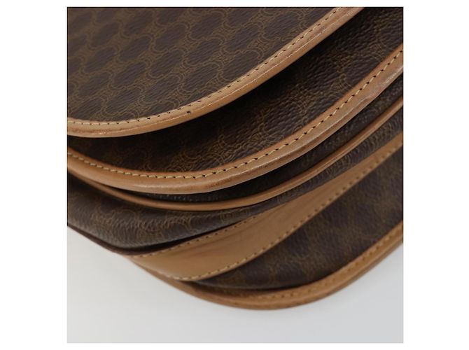 Céline CELINE Macadam Canvas Shoulder Bag PVC Leather Brown Gold - vista 11