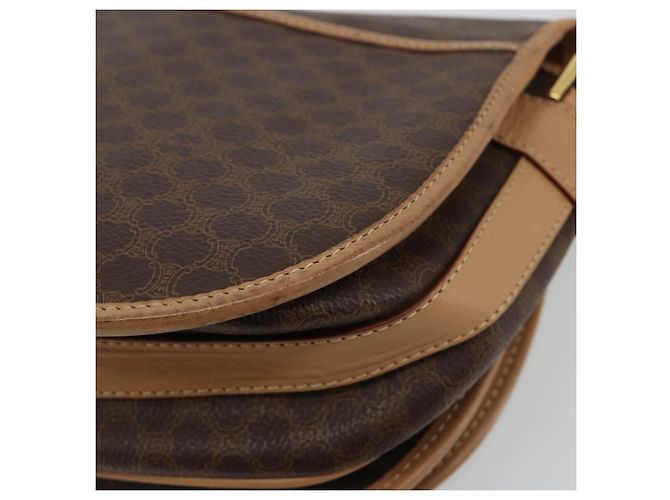 Céline CELINE Macadam Canvas Shoulder Bag PVC Leather Brown Gold - vista 12