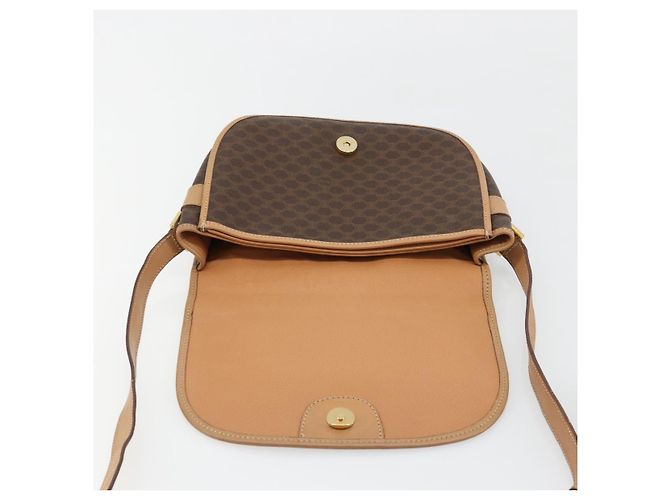 Céline CELINE Macadam Canvas Shoulder Bag PVC Leather Brown Gold - vista 15