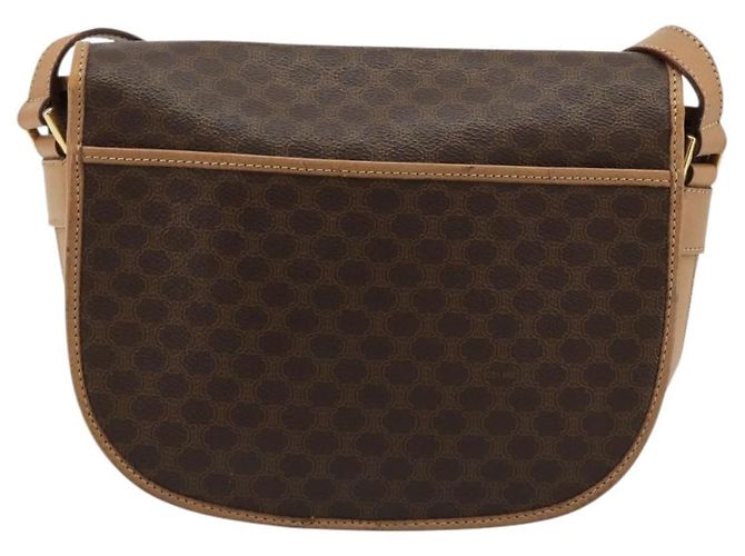 Céline CELINE Macadam Canvas Shoulder Bag PVC Leather Brown Gold - vista 3