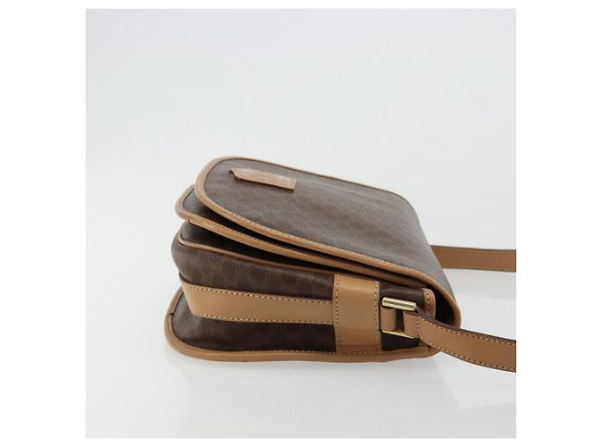 Céline CELINE Macadam Canvas Shoulder Bag PVC Leather Brown Gold - vista 4