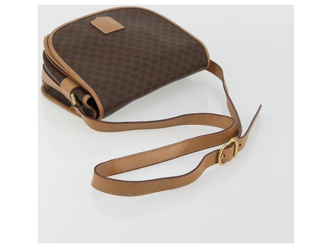 Céline CELINE Macadam Canvas Shoulder Bag PVC Leather Brown Gold - vista 7