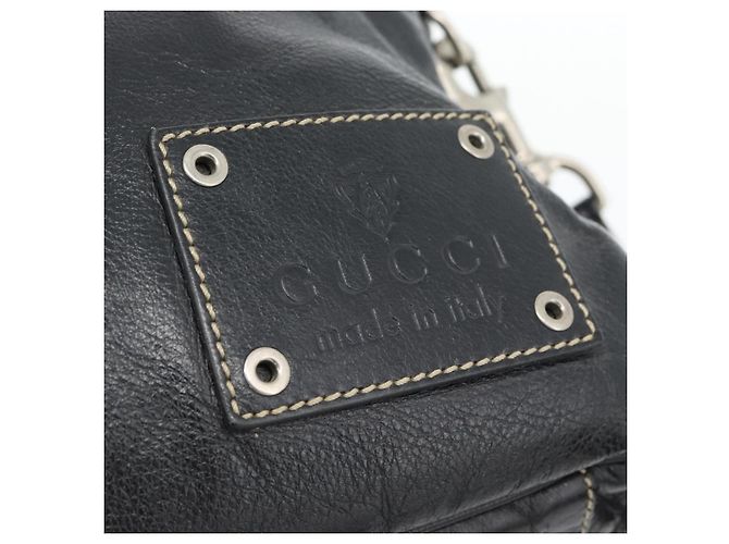 GUCCI Shoulder Bag Leather 2way Black Silver - vista 17
