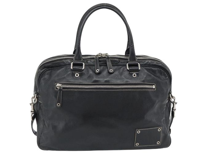GUCCI Shoulder Bag Leather 2way Black Silver - vista 2